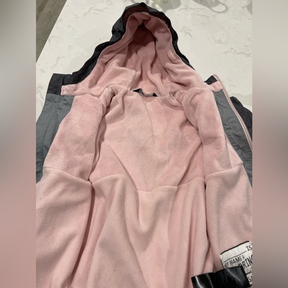 The North Face Warm Storm Girls Jacket - Periscope Gray Heather / Pink size 6 - Picture 2 of 5